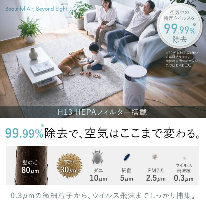 【H13 HEPA×UV-C除菌×ペット対応】AIRPETIX（エアぺティックス） 空気清浄機
